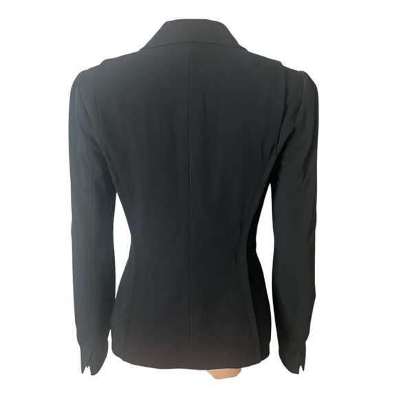 Elie Tahari Black Stretch Button-Front Womens Blazer Jacket Size S - Picture 3 of 10